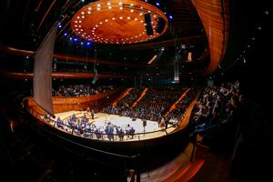 Zdjęcie przedstawia całą sale oraz scenę